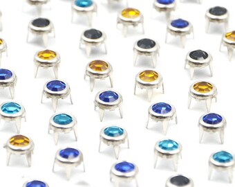 100 Pz 6mm Borchie Rotonde di Cristallo Nailheads Rivet Spot Spike Moda FAI DA TE Artigianale In Pelle Per Scarpe Abbigliamento Borsa Parti Decorazioni