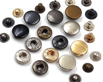 25Sets 831/633/655 Snap Fasteners Metal Snaps Press Button Studs For Leathercraft Sewing Clothes Garment Bags Shoes