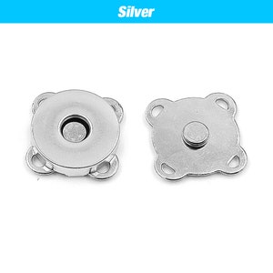 10sets/lot 10mm-18mm Magnetic Buttons DIY Magnet Snaps Purse Clasp Closures Metal Wallet Button Bag Accessories Craft Buckle 10Sets Silver