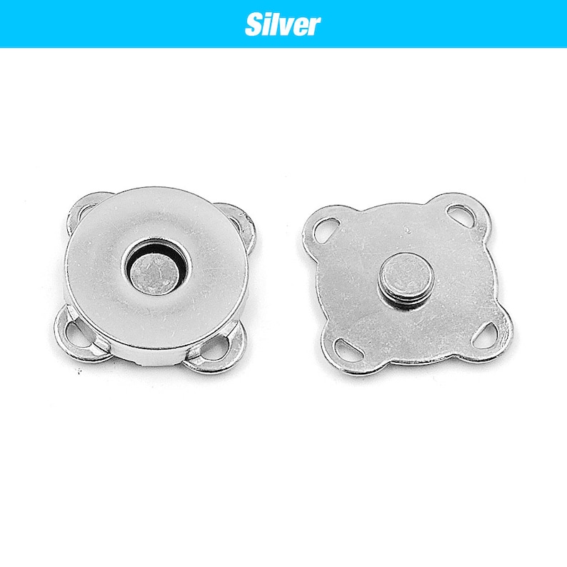 10sets/lot 10mm-18mm Magnetic Buttons DIY Magnet Snaps Purse Clasp Closures Metal Wallet Button Bag Accessories Craft Buckle 10Sets Silver