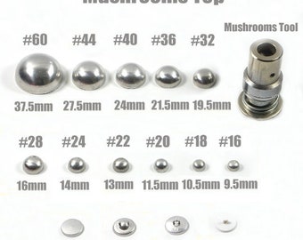 100Set #16-60 Mushroon Shape 13 Sizes Round Fabric Aluminum Covered Cloth Button With Metal Tool For Handmade DIY Free Shipping