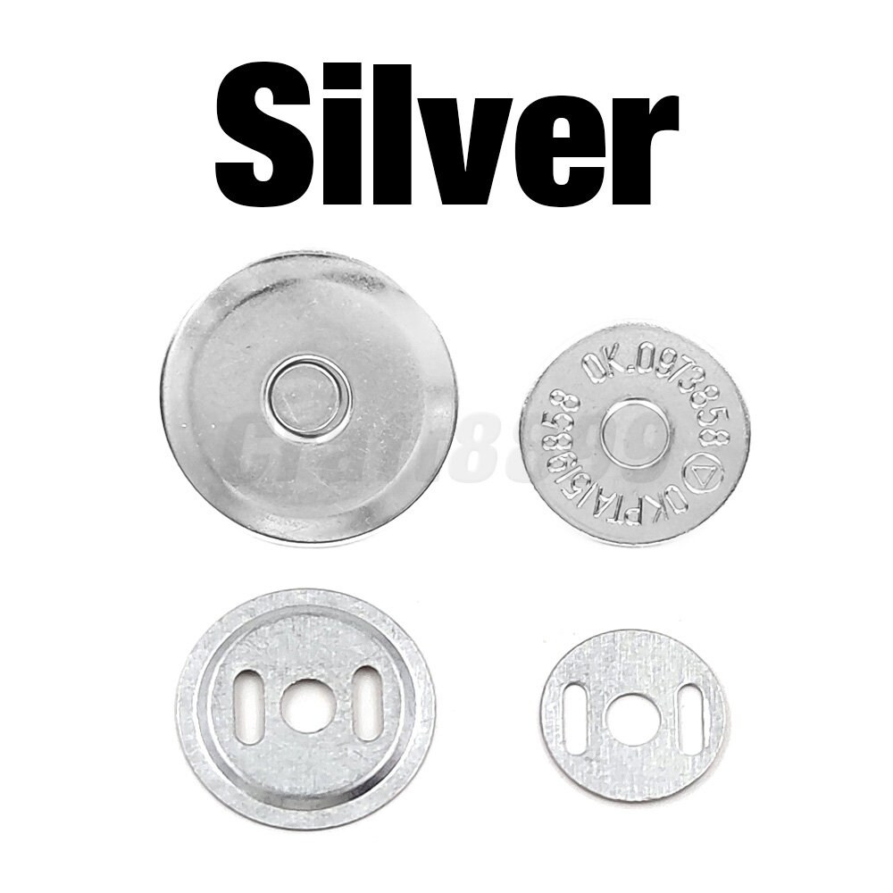Bottoni Magnetici 20 Pezzi Da 20mm | Per Borse, Cucito, Fai Da Te | Argento | Chiusura Magnetica