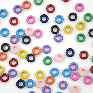 100pcs Mixed 11 Colors Hole Metal Eyelets For DIY Leathercraft Scrapbooking Shoes Belt Cap Bag Tags Clothes Accessories Fashion