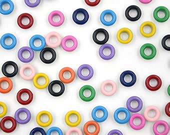 100 Set Occhielli Metallici Rotondi Da 4 Mm Per Scrapbooking E Pelle – 4 Colori (Bianco, Rosa, Verde, Misto), Con Rondelle, Per Abbigliamento, Cinture E Accessori Fai Da Te