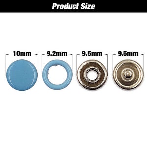 50 Sets 9,5 mm 11 mm Metall-Zinken-Druckknopf-feste Zacken-Druckknopf-Ring-Bolzen-Verschlüsse für Kleidung Kleidungsstück Nähen-Beutel-Schuhe Bild 3