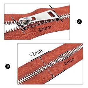 30/40/50/60/70/80cm 5 Coloré Haute Qualité Ouvert Double Sliders Argent Métal Zipper DIY Handcraft Pour Tissu Pocket Garment image 9