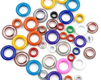 100pcs Mixed 11 Colors Hole Metal Eyelets For DIY Leathercraft Scrapbooking Shoes Belt Cap Bag Tags Clothes Accessories Fashion