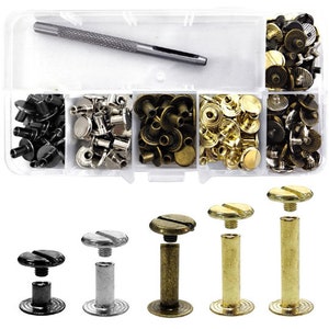 M4 M5 Mix Size Chicago Viti Solid Round Head Nail Borchie Rivetti Bolt Leather Craft Kit per bagagli Borsa Borsa Strap Scarpe Cintura con strumento