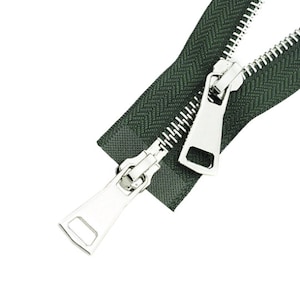 Metal Teeth Zipper Colorful High Quality Open-end Double Sliders Silver Metal Zipper DIY Handcraft For Cloth Pocket Garment All Size image 8