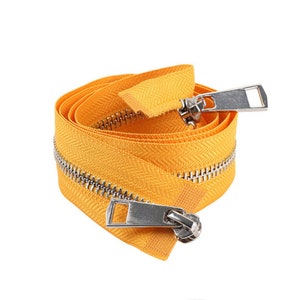 30/40/50/60/70/80cm 5 Coloré Haute Qualité Ouvert Double Sliders Argent Métal Zipper DIY Handcraft Pour Tissu Pocket Garment image 5