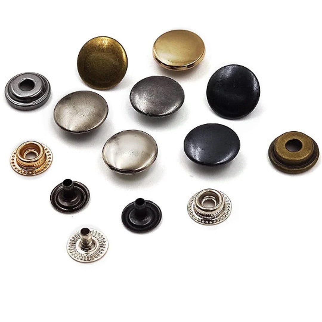 10/25sets Leather Snap Fasteners Kit,10mm 15mm Metal Button Snaps