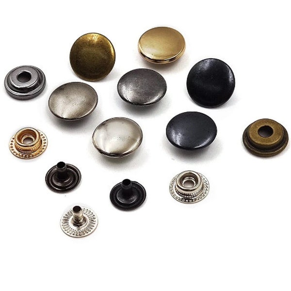 25Sets 201/203 Snap Fasteners Metal Snaps Press Studs Press Button For Leathercraft Sewing Clothing Garment Bags Shoes