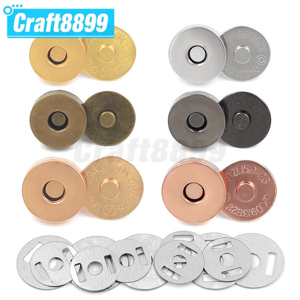10sets/lot Magnetic Snap Fasteners Clasps Buttons Handbag Purse Wallet Craft Bags Parts Accessories Adsorption Buckle 14mm 18mm
