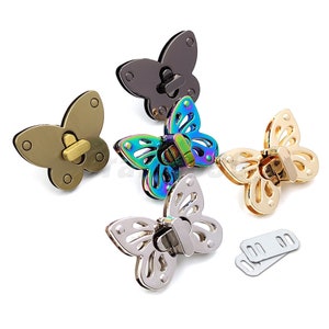 1pc-5pcs métal papillon forme tour serrure fermoir boucle pour cuir artisanat femmes sac à main sac à main fermeture bricolage matériel accessoires