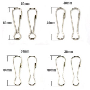 10x WHL Non-Locking Carabiners – 50mm Spring Clip Hooks, Camping UK - View #4