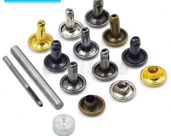 100 Sets 8x8mm Metall Doppelkappe Nieten Runde Stud Nagel Niet Für Kleidung Kleidungsstück Reparatur Schuhe Tasche Gürtel Leathercraft Zubehör