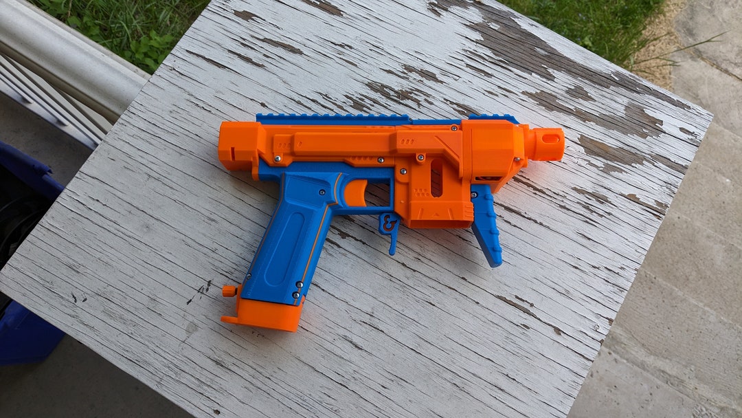 ULTRA THIN Compact Nerf Gryphon Foam Dart Blaster With Micro Flywheels