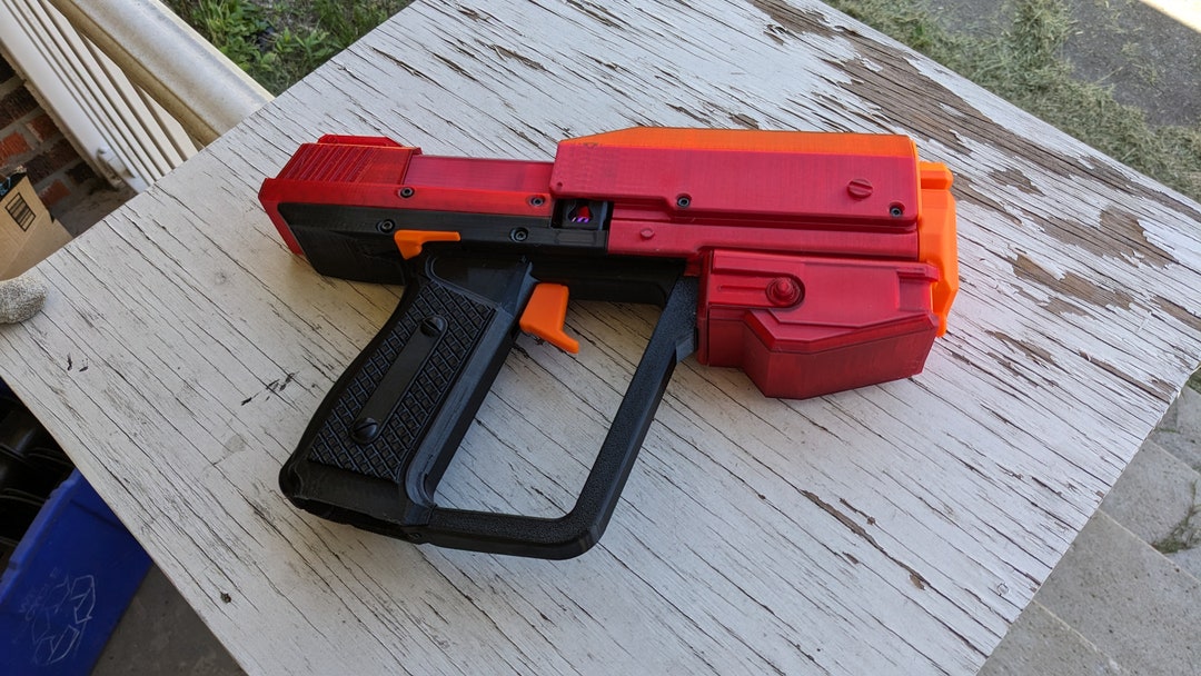 Halo M6 Magnum Full Auto Flycore Nerf Half Dart Blaster Etsy