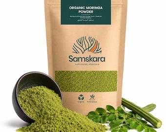 Organic Moringa Leaf Powder BIO | Mild Green Boost for Smoothies, Soups and Salads | Indian Drumstick Tree Leaf, Fine Ground (250 g - 1 kg)