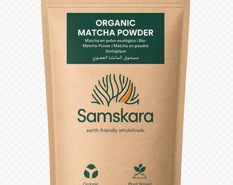 Organic Matcha Powder BIO | Stone-Ground Japanese-Style Green Tea for Lattes, Smoothies & Baking | Shade-Grown, Vibrant Green (500 g)