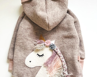 Baby Kinder Walkjacke dunkelbeige altrosa Wunschgröße