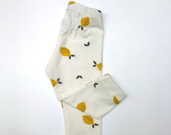 Leggings cremeweiß Ercu Zitronen 56-104 Wunschgröße