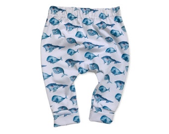 Baby Pumphose Slim Harem 74/80 Wale maritim Baby Hose Geschenk Geburt