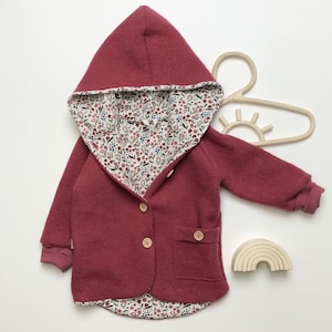 Walkjacke Wollwalk Jacke Kinder Blumen 86 Winterjacke Mantel Wolle