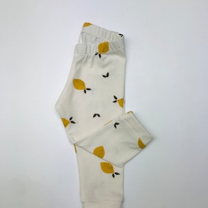 Leggings cremeweiß Ercu Zitronen 56-110 Wunschgröße