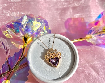 Verwarde Rapunzel kroon ketting vergulde koperen ketting, Rapunzel ketting, prinses hart Neclace, Rapunzel Tiara ketting