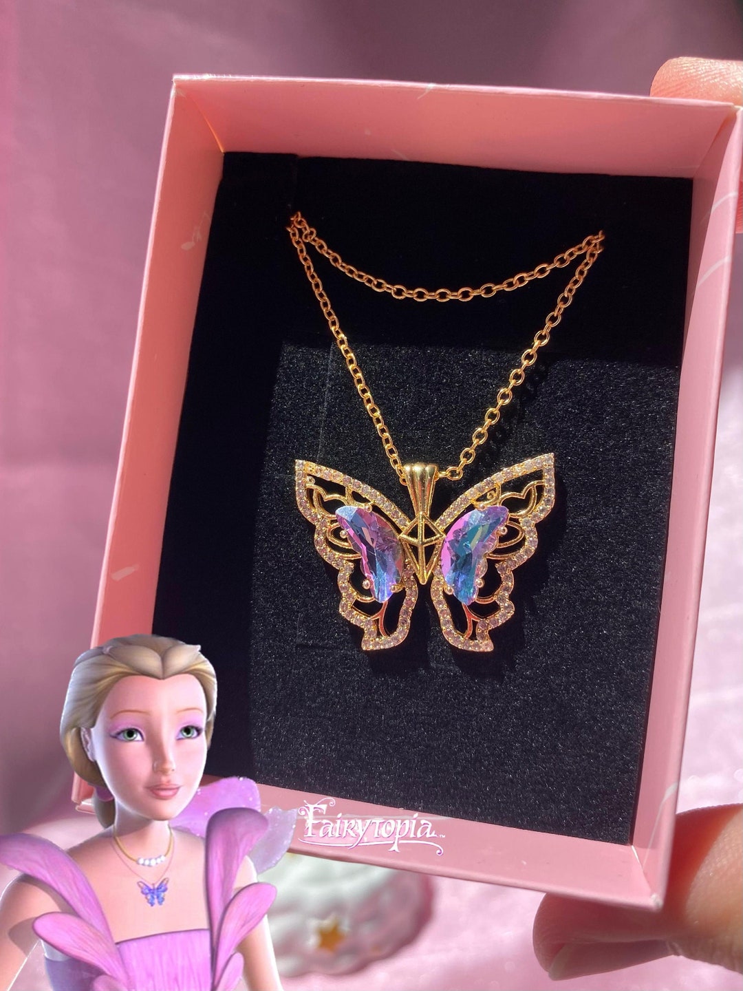 Fairytopia Elina Butterfly Necklace Mariposa Necklace Fairytopia Pendant Gold Plated Best Friend Gift Magical Butterfly Elina Neclace Etsy