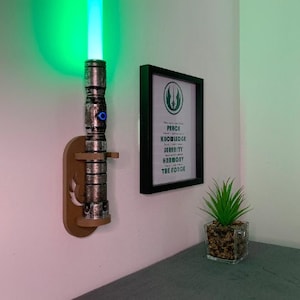 3D Printed Lightsaber Display Stand, Customizable Wall Mount, Unique Design For Collectors, Perfect Gift #19