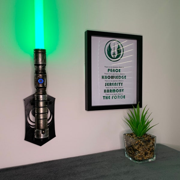 3D Printed Lightsaber Display Stand, Customizable Wall Mount, Unique Design For Collectors, Perfect Gift #11