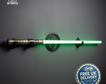 Individuell gestaltbarer, 3D-gedruckter Lichtschwert-Präsentationsständer | Wandhalterung für Star Wars | Jedi | Sith | Dunkelschwert | Logooptionen
