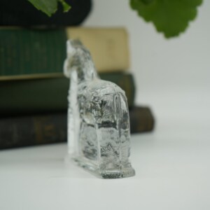 Vintage 'Lindshammar' Glass Horse Dalahast Paperweight Designed by Christer Sjögren Swedish 1970s Dala Horse Figurine Home Decor Rare image 4