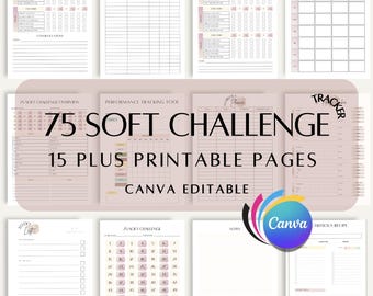 75 Soft Challenge Planner: Habit & Fitness Tracker (Printable PDF)