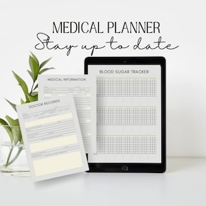 Customizable Digital Medical Planner: Health Tracker Template (PDF)