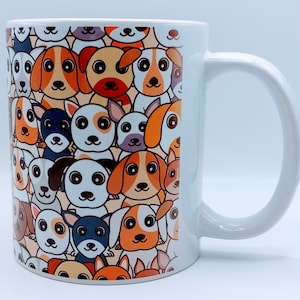 Cute Dog Lovers Illustrated Mug | Christmas Gift For Dog Lovers