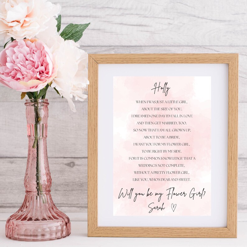 Flower Girl Proposal Template Instant EDITABLE DOWNLOAD Will You Be My