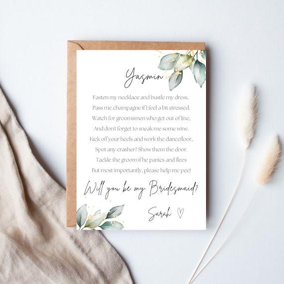 Bridesmaid Proposal Template Instant EDITABLE DOWNLOAD Will - Etsy UK