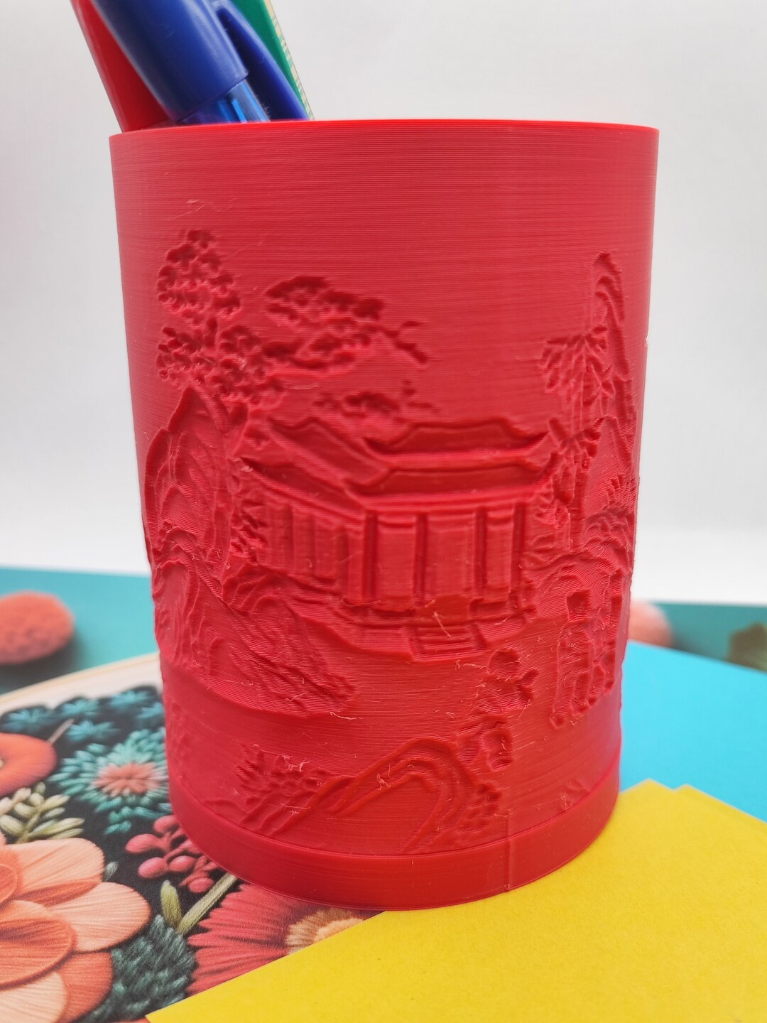 3D Printed Pencil Holder With Landscape Design Available In Various 3d-printed-pencil-holder-with-landscape-design-available-in-various
