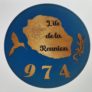Décoration bois carte La Réunion / Carte Design de La Réunion pour décoration