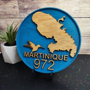 Décoration bois carte Martinique/ Carte Design de MARTINIQUE pour décoration/ cadeau personnalisé