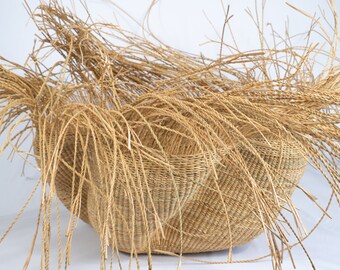 Afrikaanse mand | Bloempot | Bolga vaas | Mand | Handgemaakt | Gevlochten | Golvend | Ontwerp