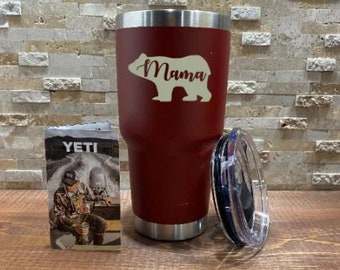 30oz Mama Bear - 100 % Authentic Stainless Steel Tumbler Ozark Trail - Custom Engraved - Mother's Day Gift - Birthday