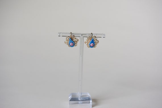 60-70s Vintage Hand Painted Earrings - image 4