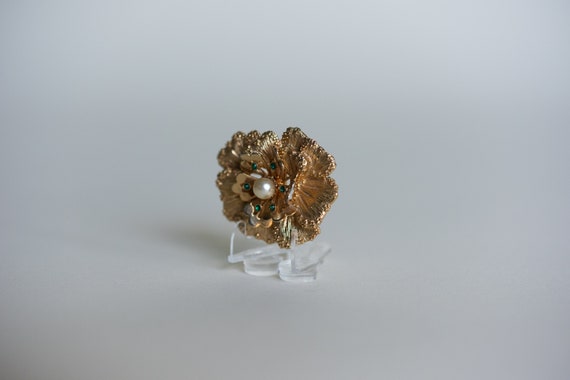 70-80s Sarah Coventry Flower Brooch - image 1
