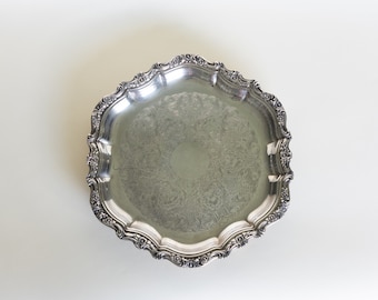 60-70s Countess International Silver Footed Serving Platter