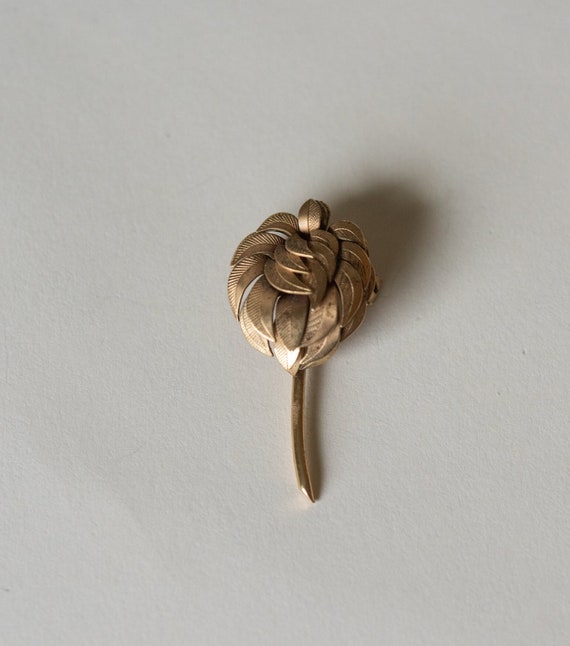 60-70s Vintage Brass Flower Pin