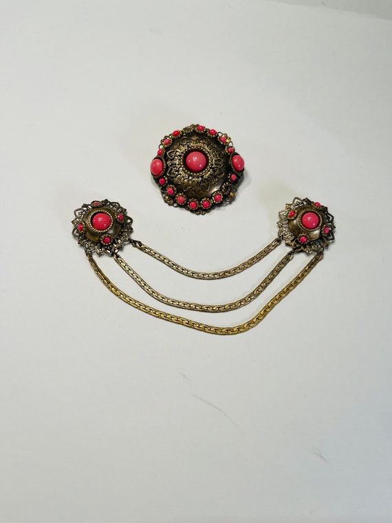 40-50s Sweater Clip and Brooch Set